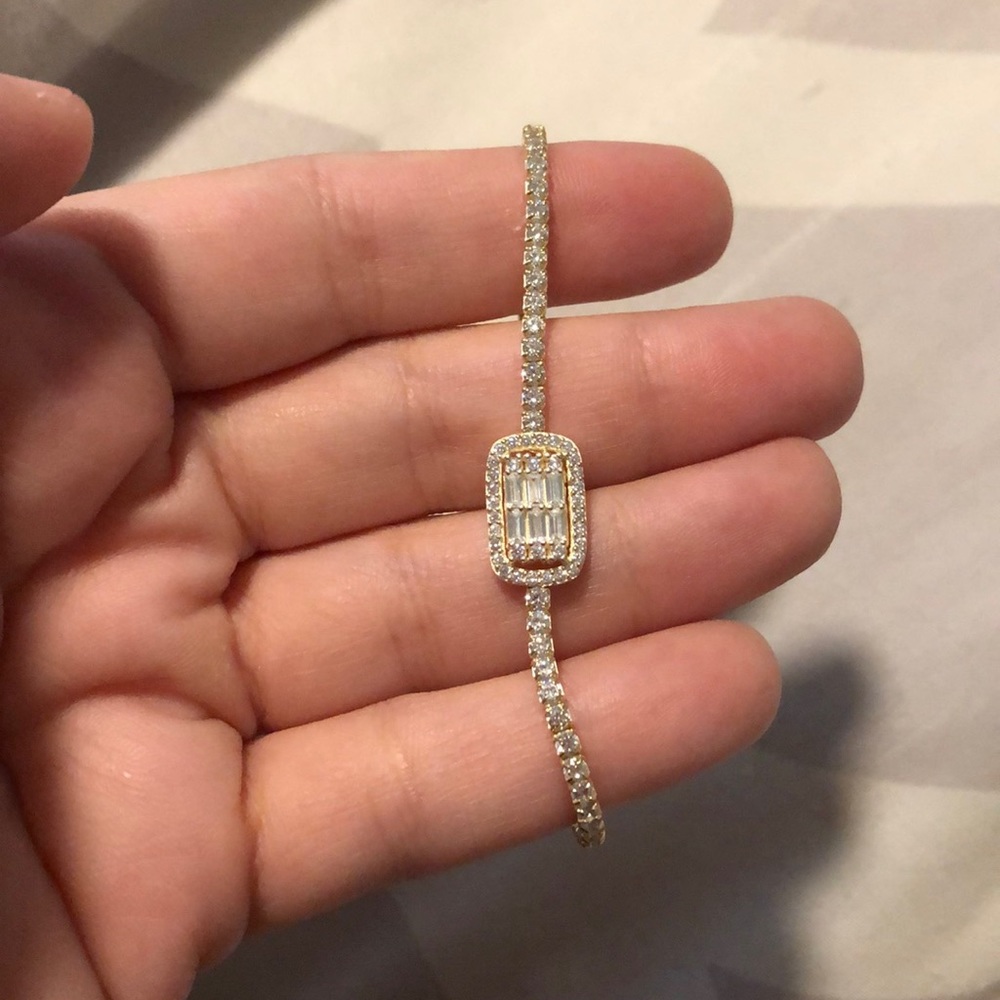 Gold Plated Rectangular Bracelet - image 1